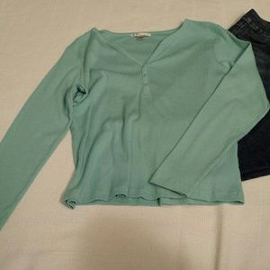 GUC Casual Corner Aqua Top Size Large